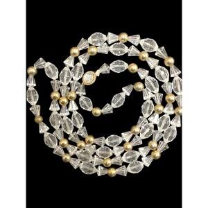VTG Crystal Bead Necklace Women’s 1Size One Strand Clear Substantial & Stunning!